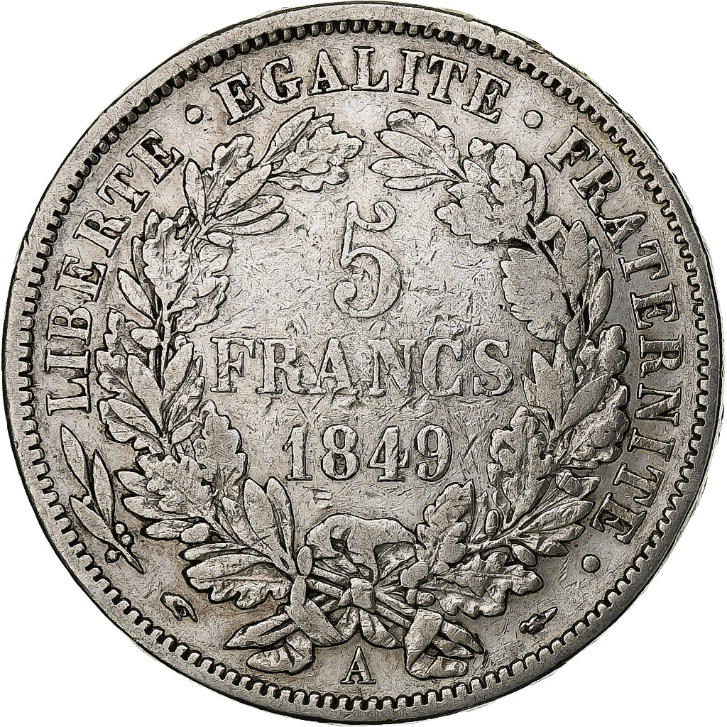 Francia, 5 Francs, Cérès, 1849, Paris, Argento, MB+, Gadoury:719, KM:761.1