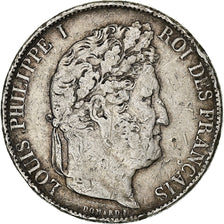 France, 5 Francs, Louis-Philippe, 1845, Lille, Silver, VF(30-35), Gadoury:678a