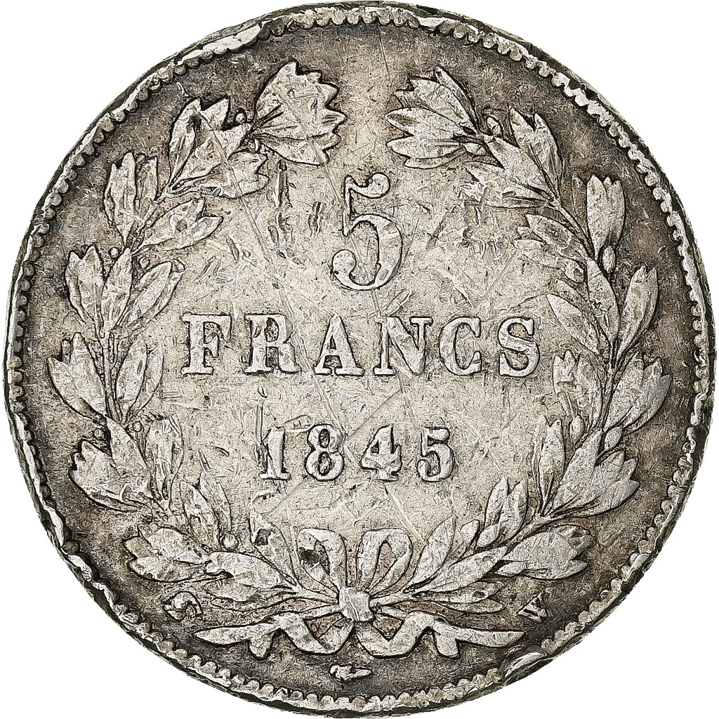 France, 5 Francs, Louis-Philippe, 1845, Lille, Silver, VF(30-35), Gadoury:678a