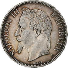 France, Napoleon III, 5 Francs, 1870, Paris, Silver, EF(40-45), Gadoury:739