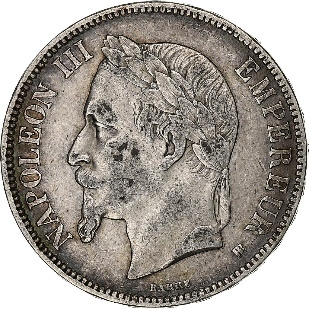 France, Napoleon III, 5 Francs, 1868, Strasbourg, Silver, EF(40-45)