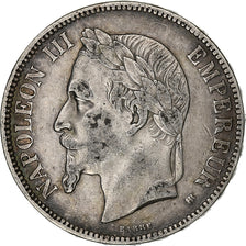 France, Napoleon III, 5 Francs, 1868, Strasbourg, Silver, EF(40-45)