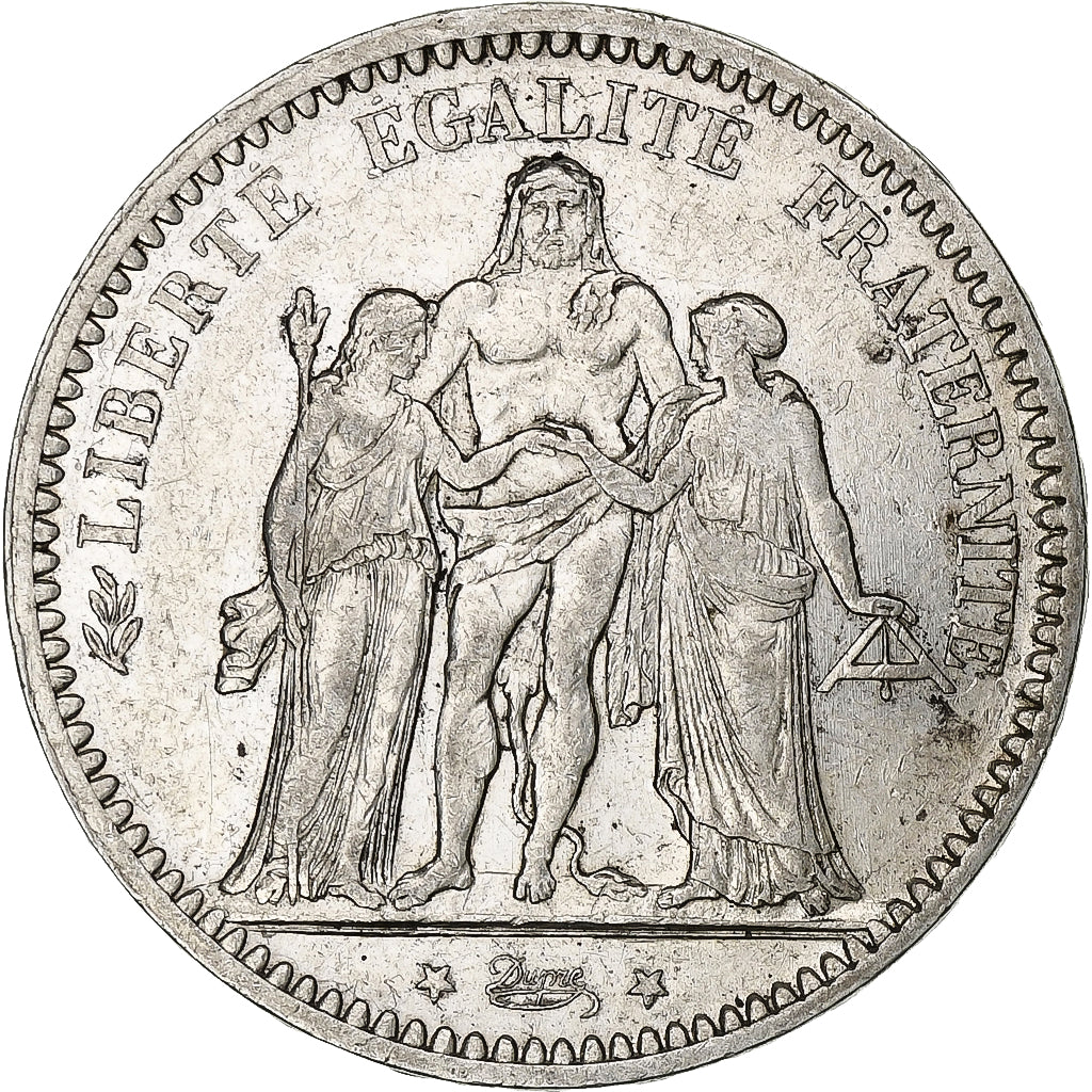 France, 5 Francs, Hercule, 1873, Paris, Silver, EF(40-45), Gadoury:745a