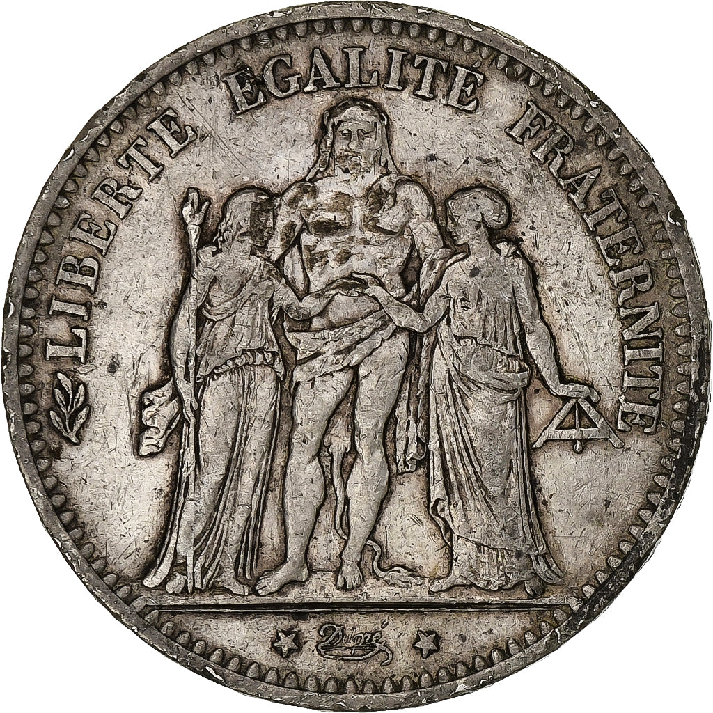 France, 5 Francs, Hercule, 1875, Paris, Silver, EF(40-45), Gadoury:745a