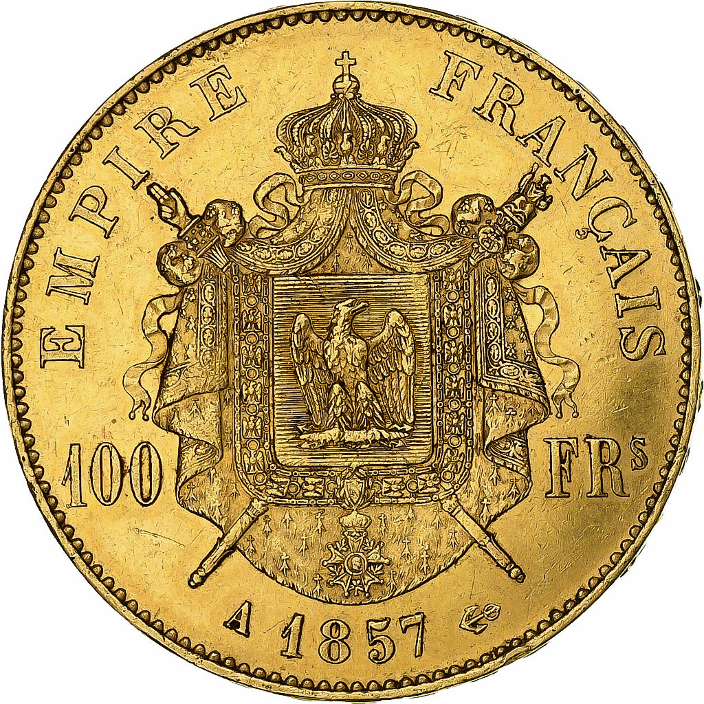 France, Napoléon III, 100 Francs Or, 1857, Paris, Or, TTB+, Gadoury:1135