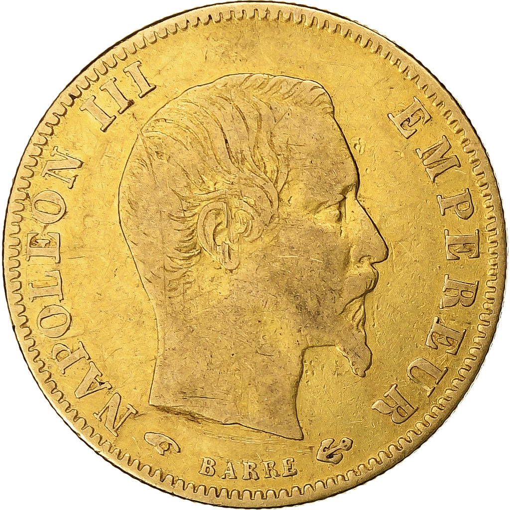 Francia, Napoleon III, 5 Francs, 1859, Paris, Oro, MB+, Gadoury:1001, KM:787.1