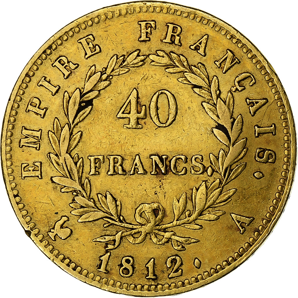 Francia, Napoleon I, 40 Francs, Napoléon I, 1812, Paris, Oro, MBC