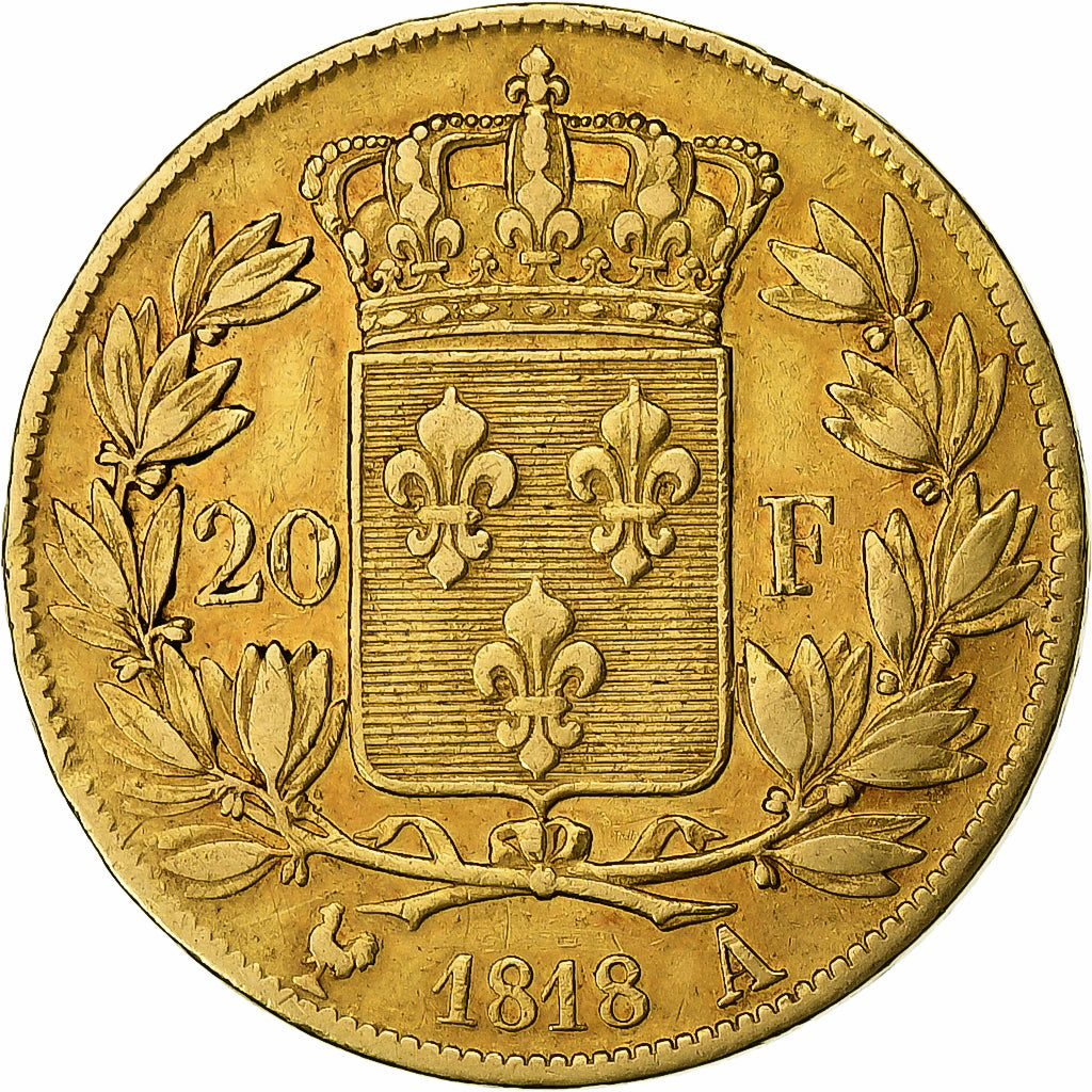 Frankreich, Louis XVIII, 20 Francs Or, 1818, Paris, Gold, SS, Gadoury:1028