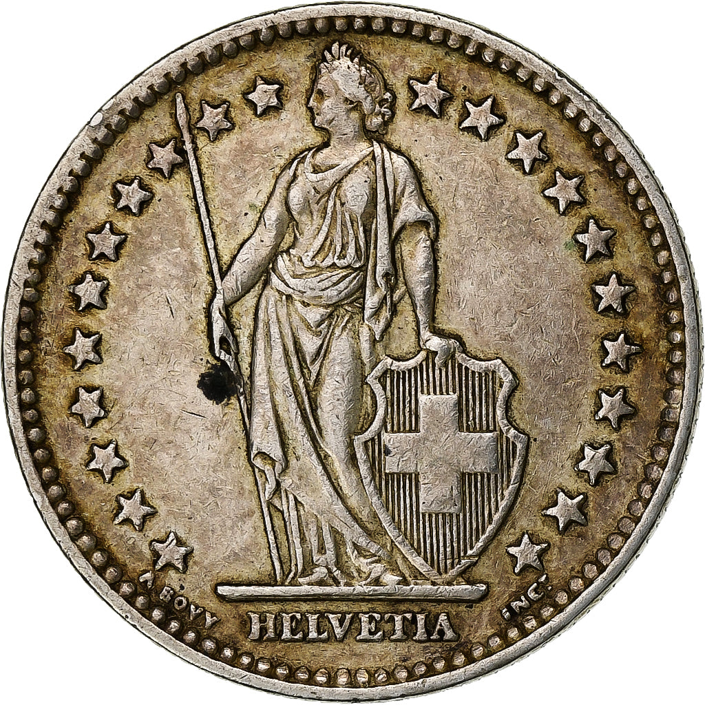 Switzerland, 2 Francs, 1944, Bern, Silver, EF(40-45), KM:21