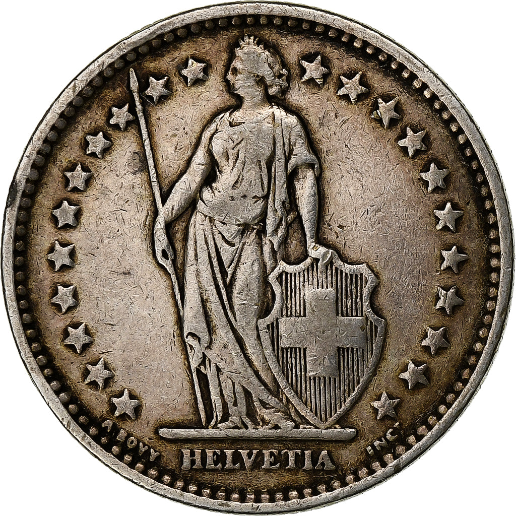 Switzerland, 2 Francs, 1909, Bern, Silver, EF(40-45), KM:21