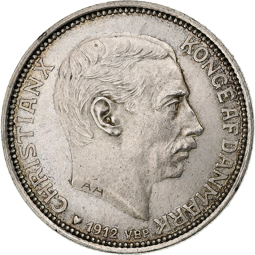 Dänemark, Christian X, 2 Kroner, 1912, Copenhagen, Silber, SS+, KM:811