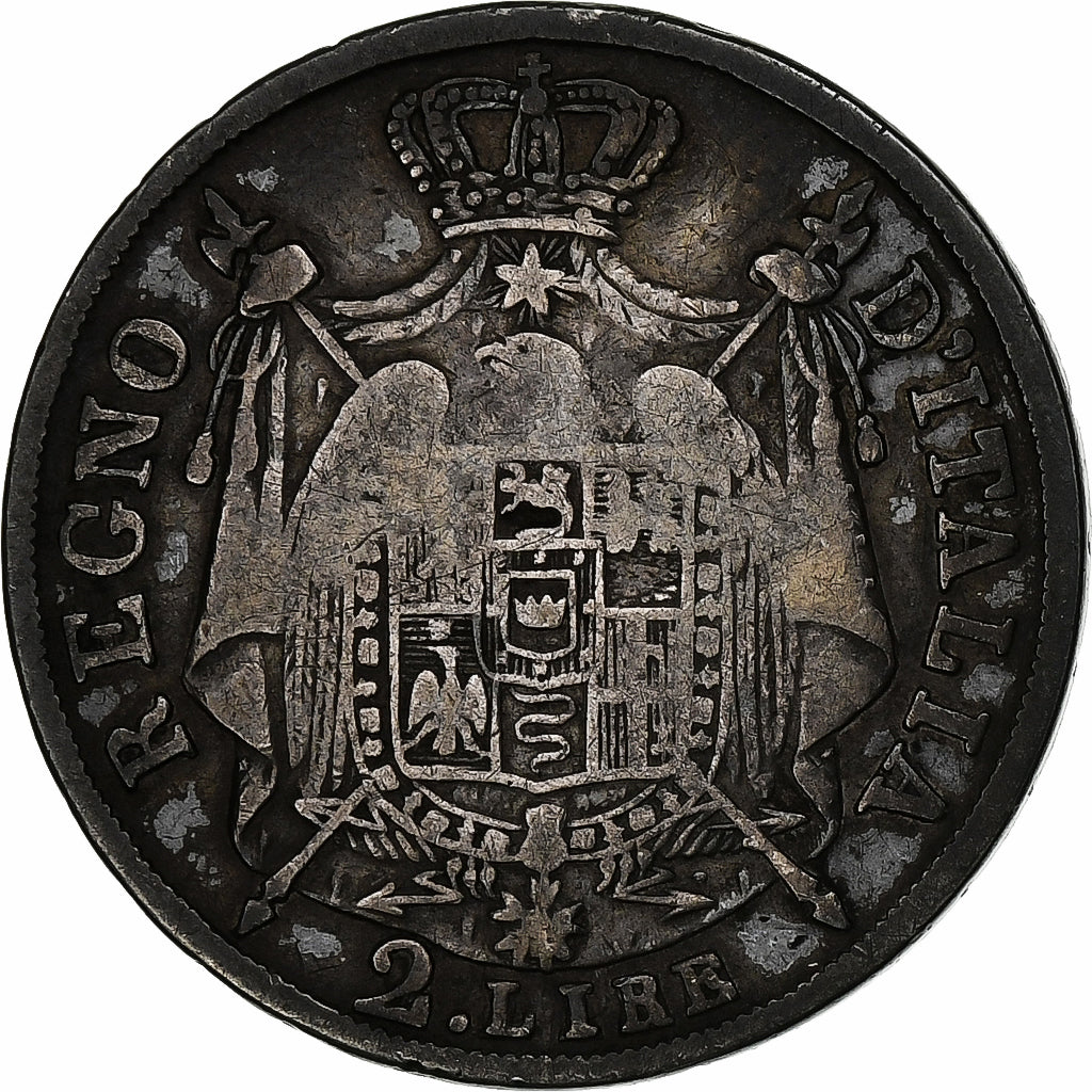 ESTADOS ITALIANOS, KINGDOM OF NAPOLEON, Napoleon I, 2 Lire, 1813, Venice, Prata