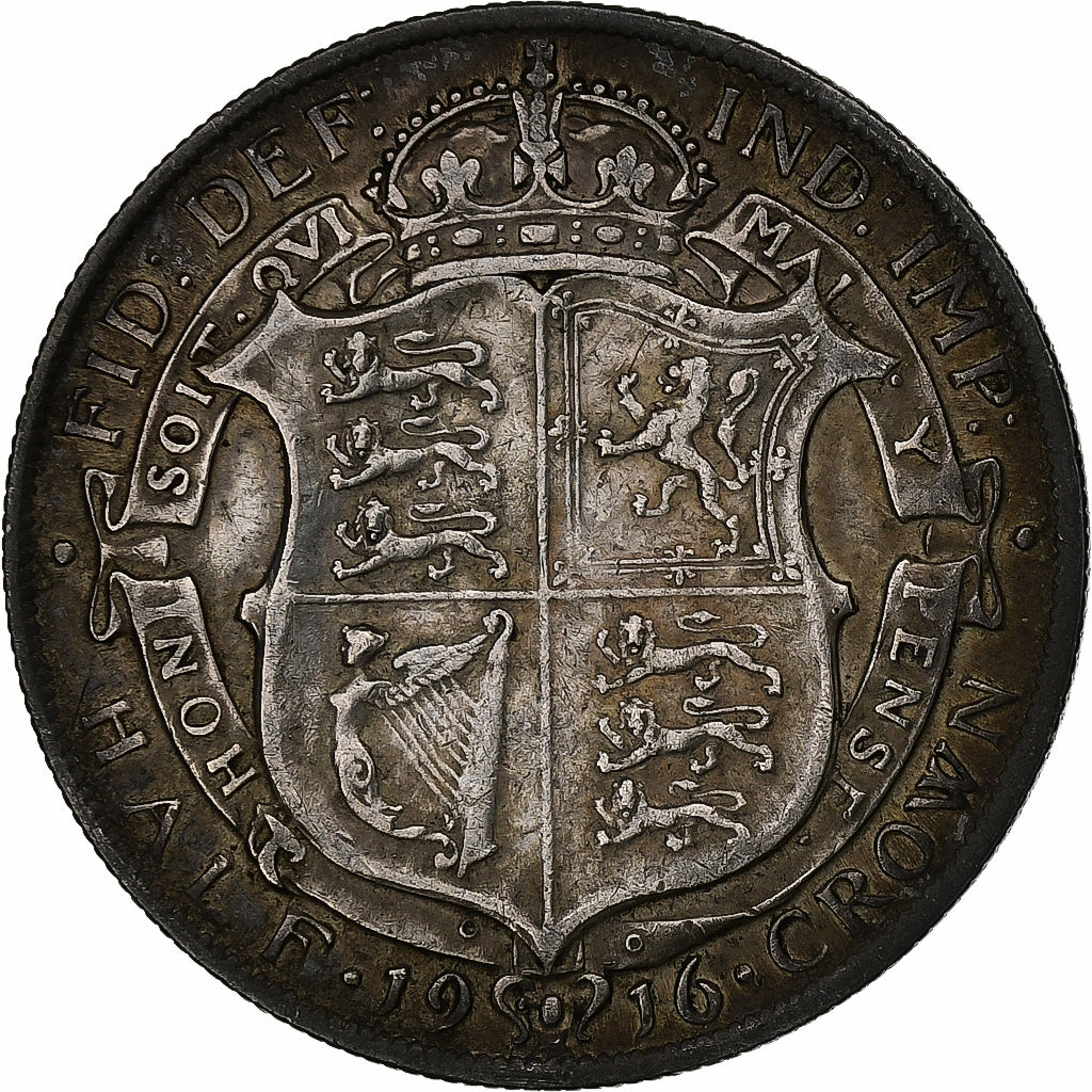 Great Britain, George V, 1/2 Crown, 1816, Silver, VF(30-35), KM:818.1