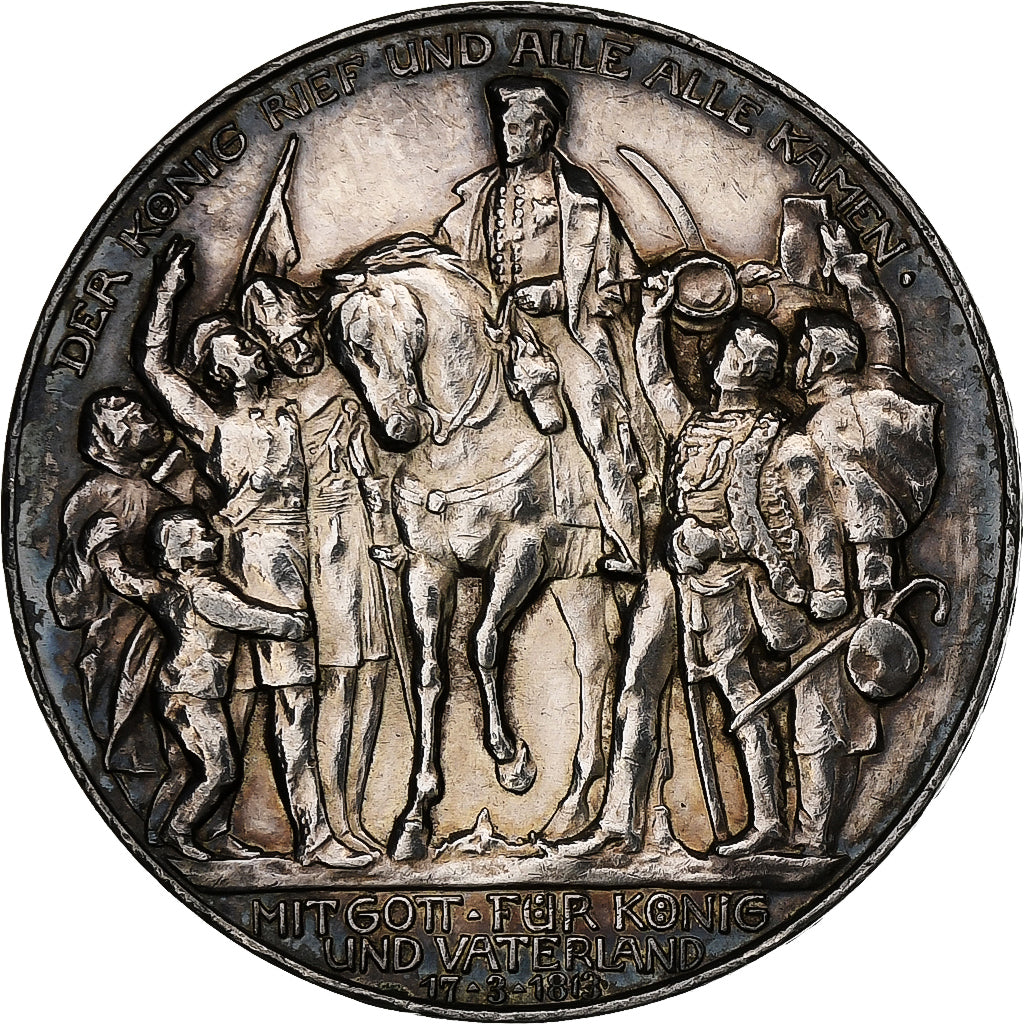 German States, PRUSSIA, Wilhelm II, 3 Mark, 1913, Berlin, Silver, AU(50-53)