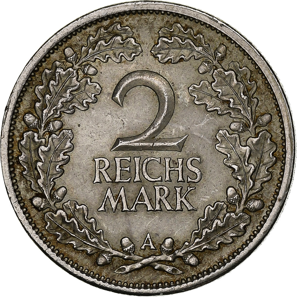 NIEMCY, REP. WEIMARSKA, 2 Mark, 1925, Berlin, Srebro, AU(50-53), KM:45