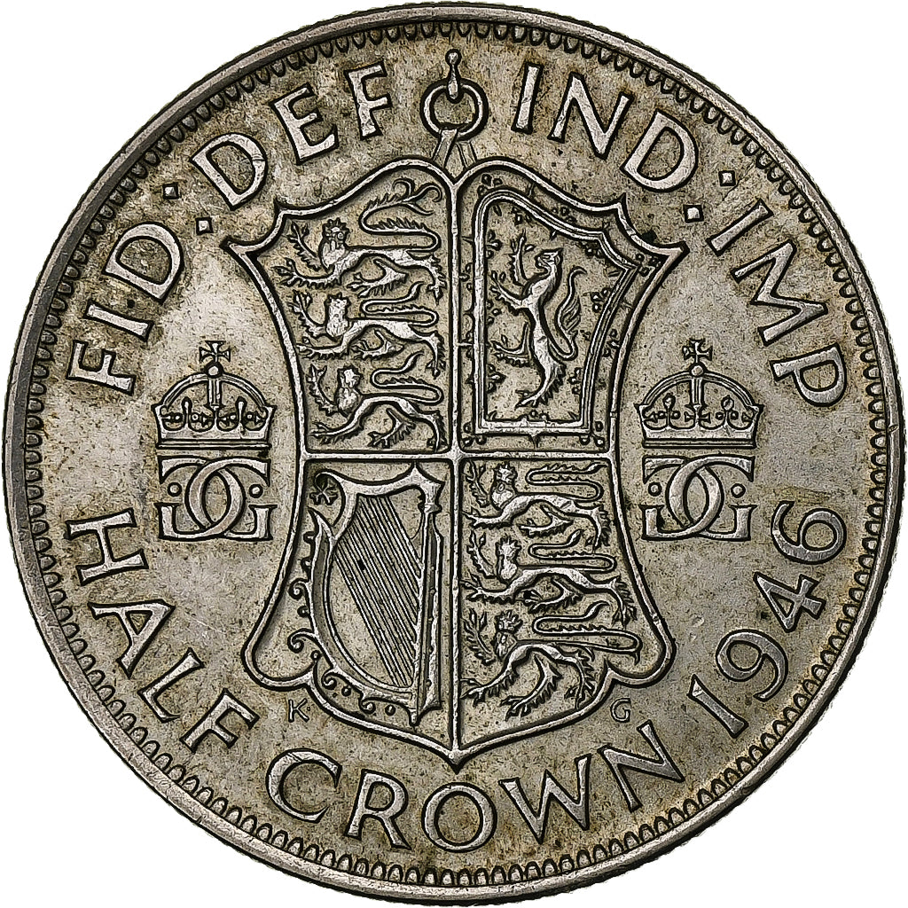 Great Britain, George VI, 1/2 Crown, 1946, Silver, AU(50-53), KM:856
