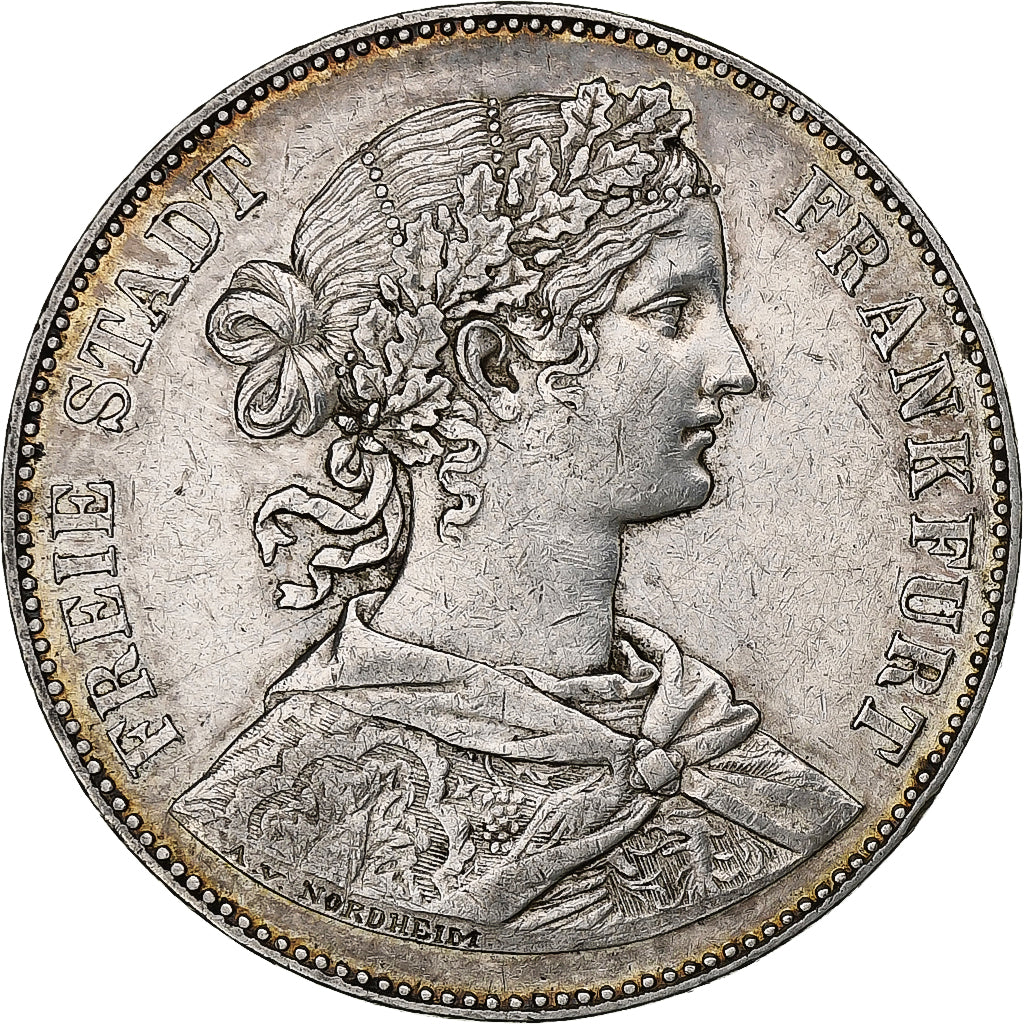 German States, FRANKFURT AM MAIN, Thaler, 1859, Frankfurt, Silver, AU(50-53)