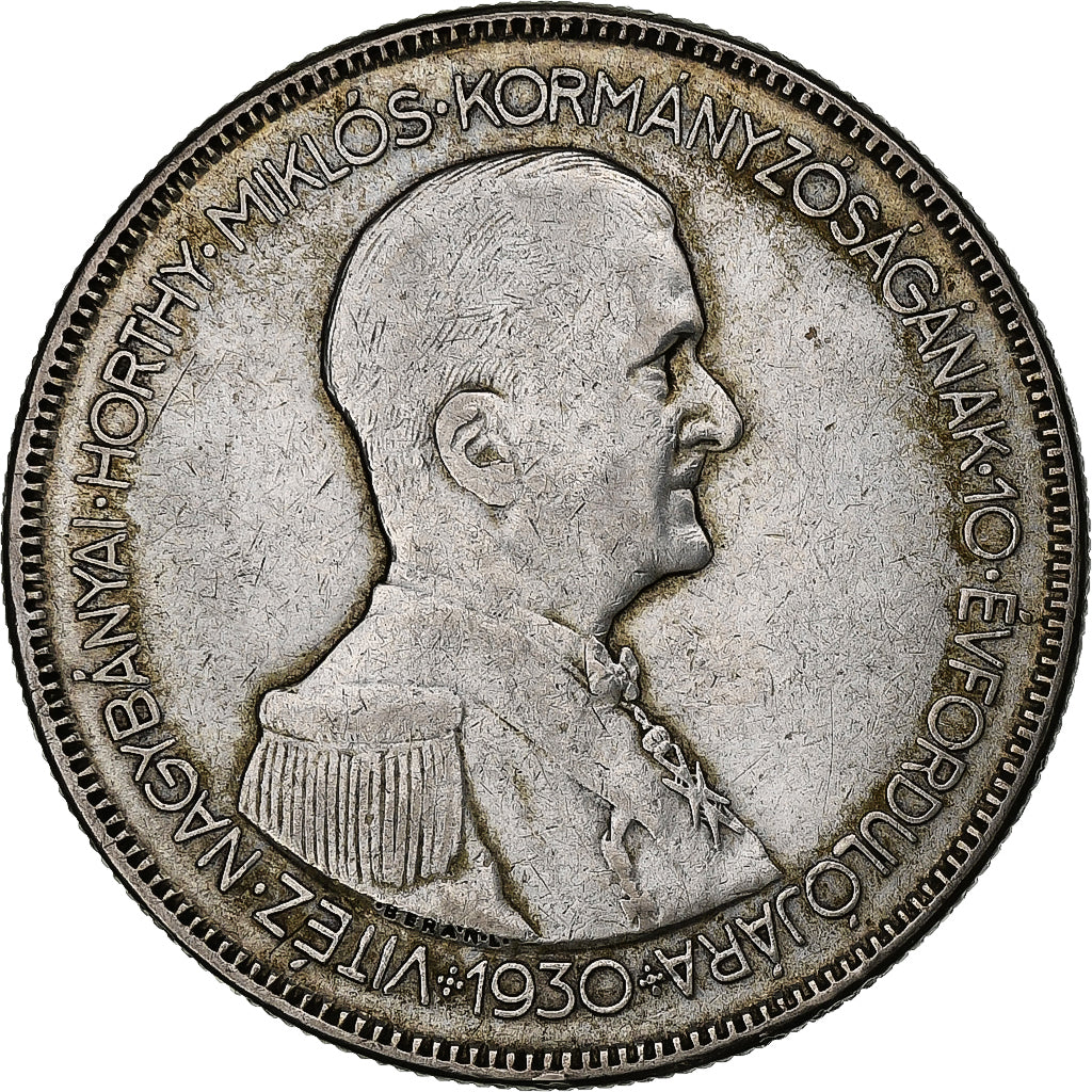 Hungary, 5 Pengö, 1930, Budapest, Silver, EF(40-45), KM:512.1