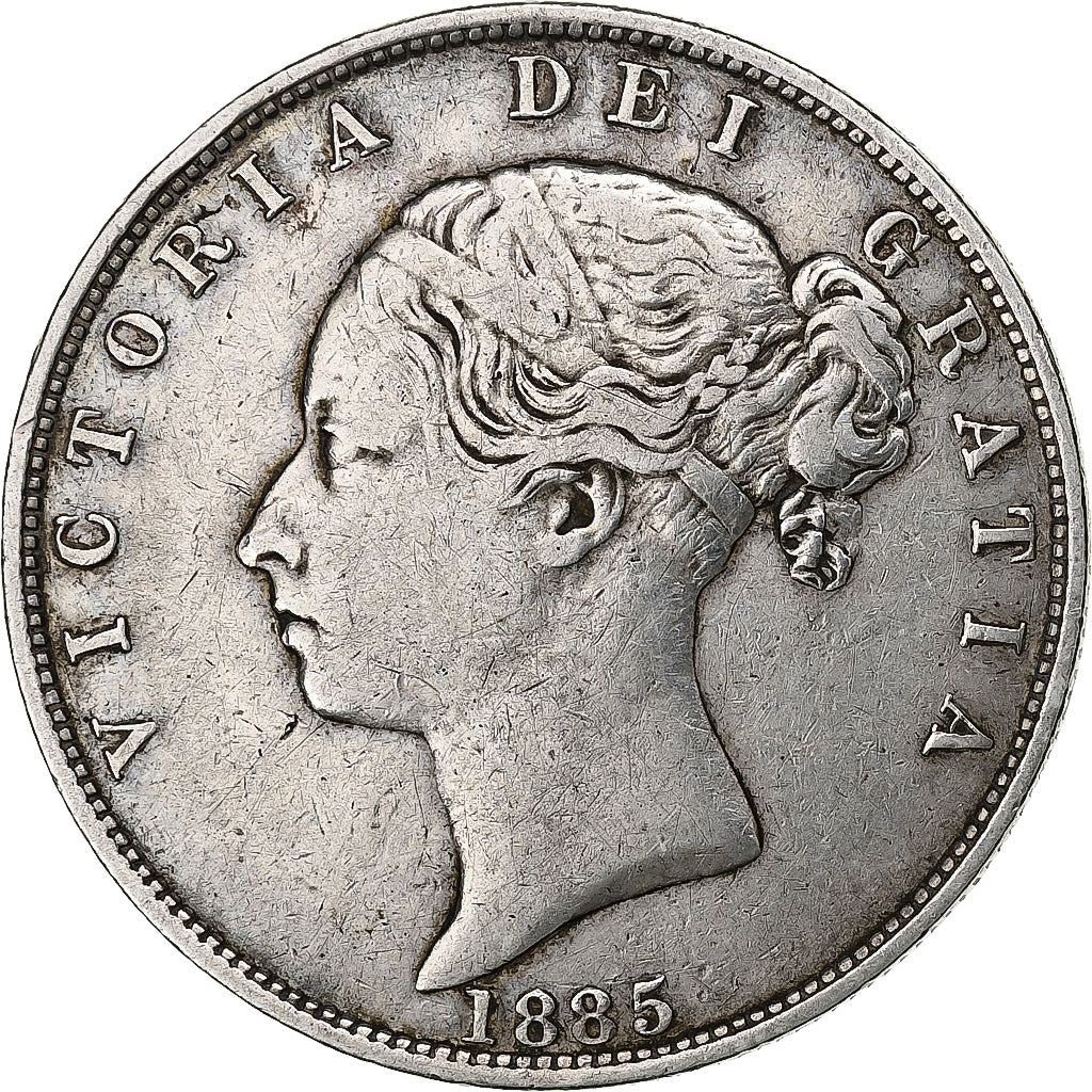 Great Britain, Victoria, 1/2 Crown, 1885, Silver, VF(30-35), KM:756
