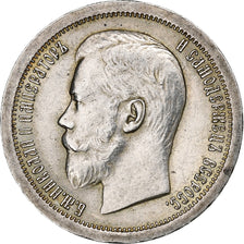 Russia, Nicholas II, 50 Kopeks, 1899, St. Petersburg, Argento, BB, KM:58.2