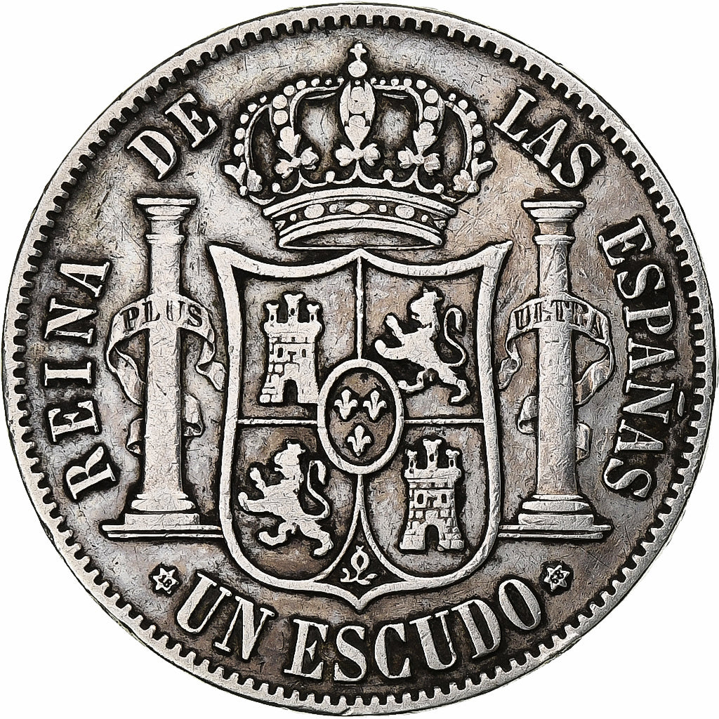 Espagne, Isabel II, Escudo, 1868, Argent, TB+, KM:626.1