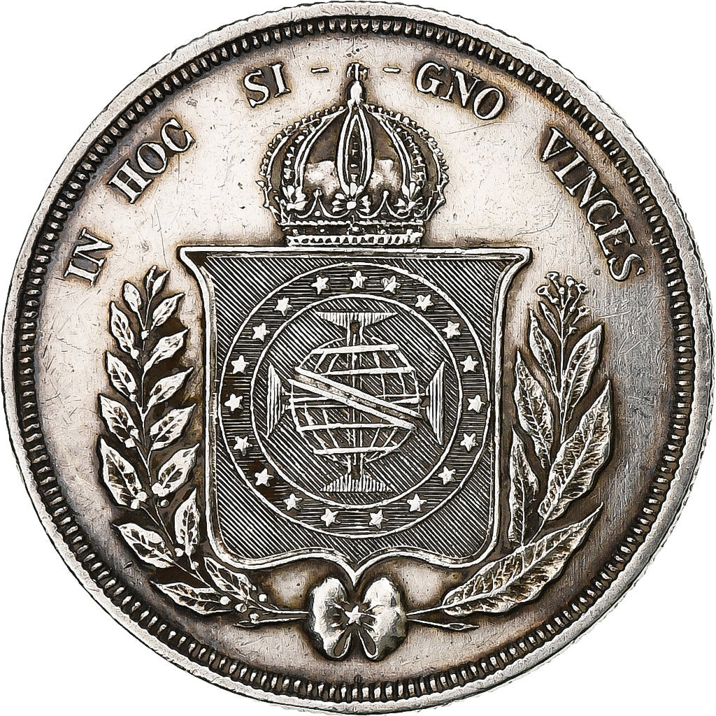 Brazil, Pedro II, 500 Reis, 1865, Silver, AU(50-53), KM:464