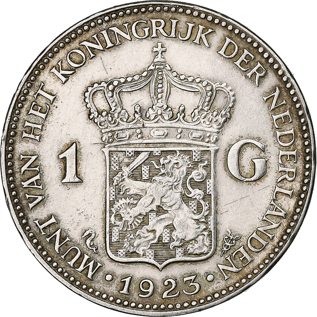 Holandia, Wilhelmina I, Gulden, 1923, Srebro, EF(40-45), KM:161.1