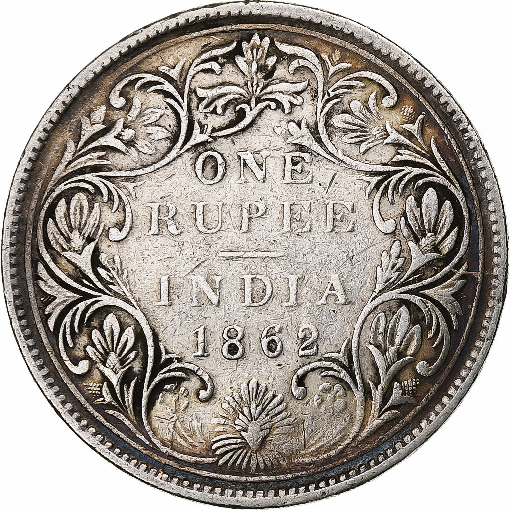 INDIA-BRITISH, Victoria, Rupee, 1862, Silver, VF(30-35), KM:473.1