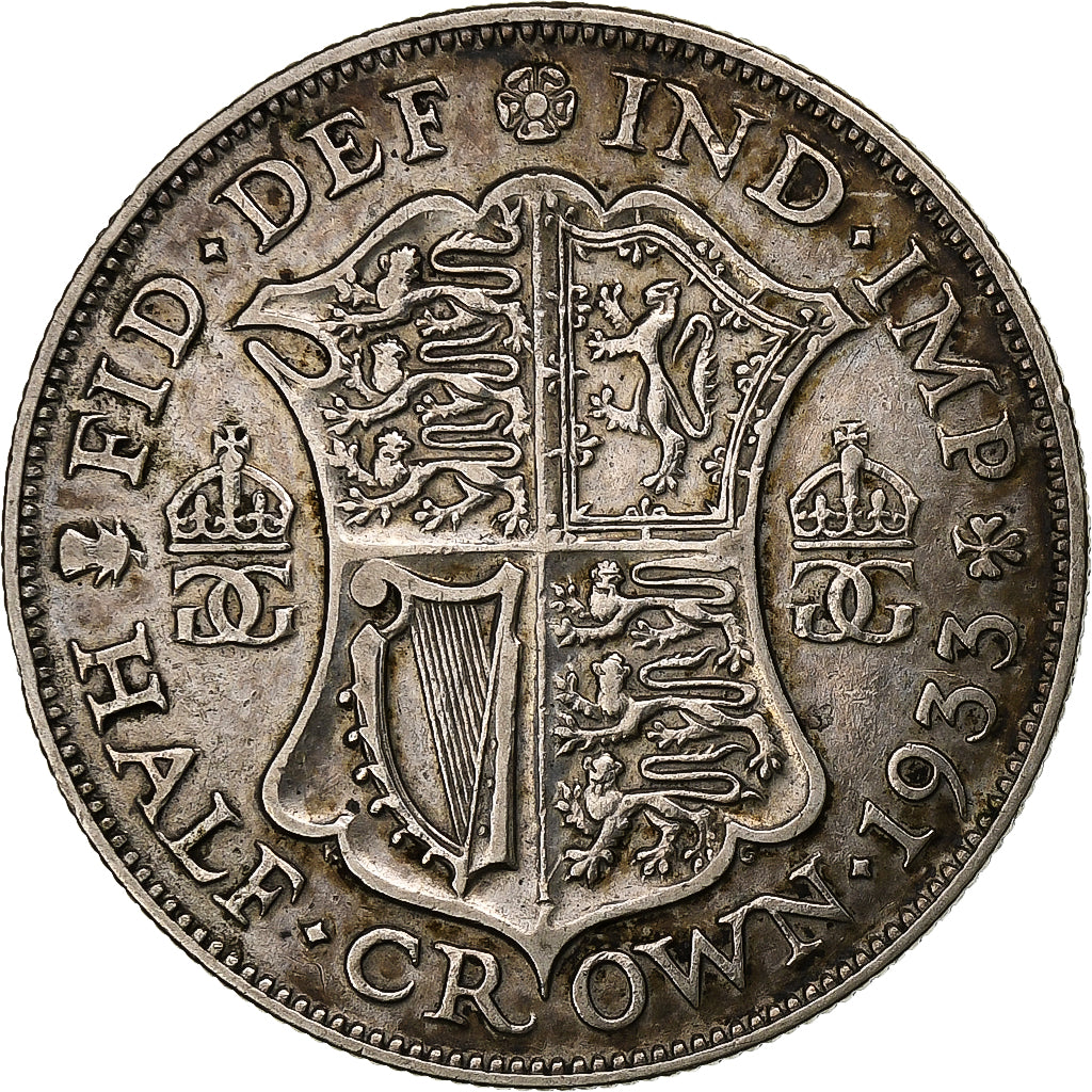 Great Britain, George V, 1/2 Crown, 1933, Silver, EF(40-45), KM:835