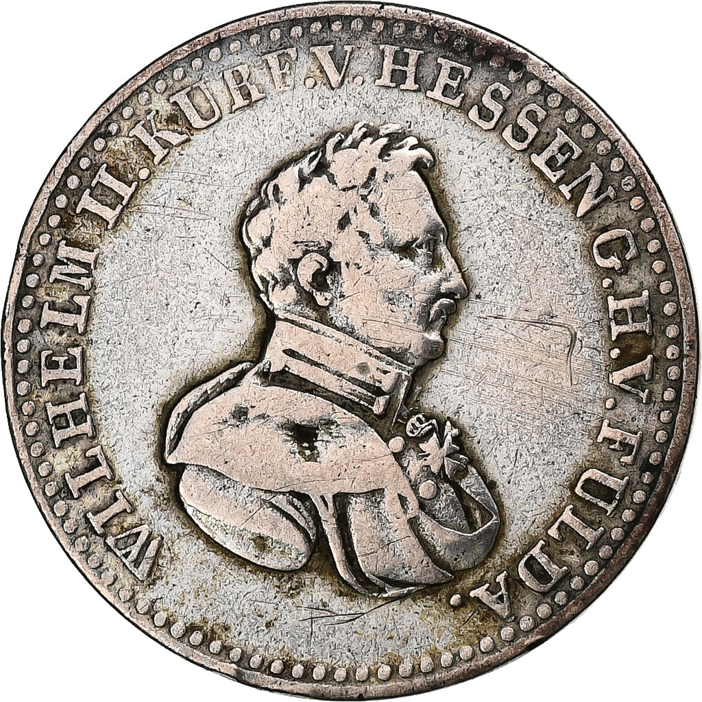Stati tedeschi, HESSE-CASSEL, Wilhelm II, 1/6 Thaler, 1831, Argento, BB