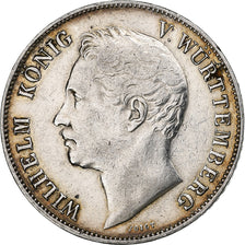 Estados alemanes, WURTTEMBERG, Wilhelm I, Gulden, 1850, Plata, MBC, KM:574
