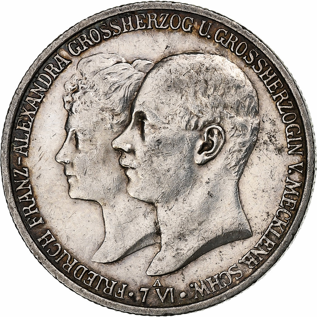Etats allemands, MECKLENBURG-SCHWERIN, Friedrich Franz IV, 2 Mark, 1904, Berlin