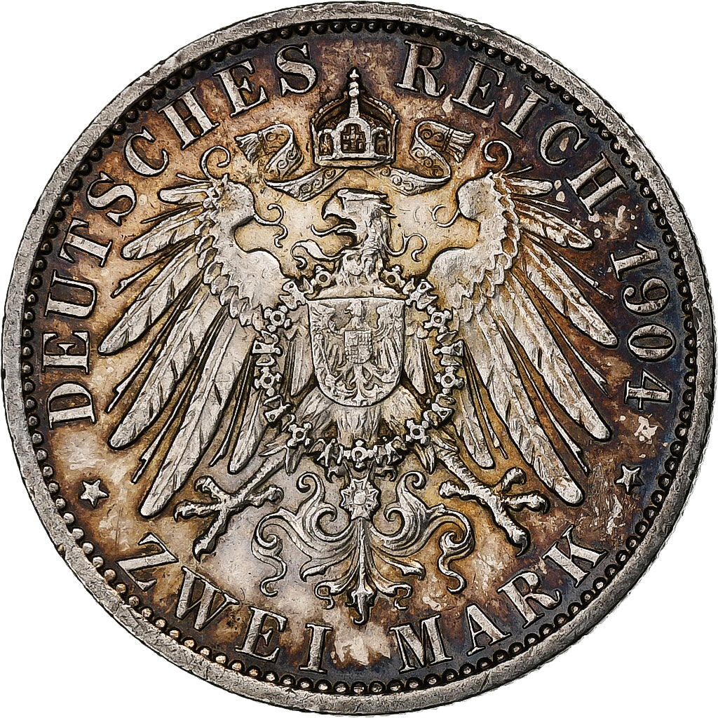 Etats allemands, MECKLENBURG-SCHWERIN, Friedrich Franz IV, 2 Mark, 1904, Berlin