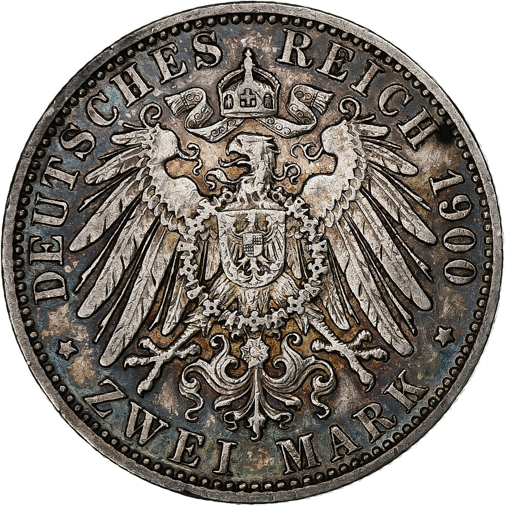 Deutsch Staaten, PRUSSIA, Wilhelm II, 2 Mark, 1900, Berlin, Silber, SS+, KM:522