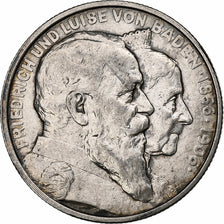 German States, BADEN, Friedrich I, 2 Mark, 1906, Silver, AU(50-53), KM:276