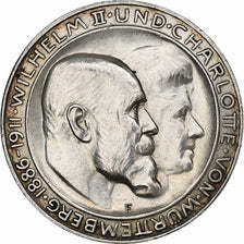 German States, WURTTEMBERG, Wilhelm II, 3 Mark, 1911, Freudenstadt, Silver