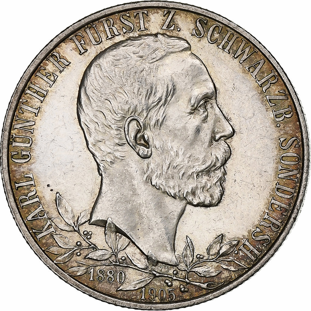 Stati tedeschi, SCHWARZBURG-SONDERSHAUSEN, Karl G, 2 Mark, 1905, Berlin, Rare