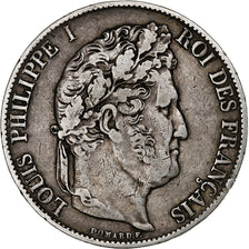France, Louis-Philippe, 5 Francs, Louis-Philippe, 1845, Strasbourg, Silver
