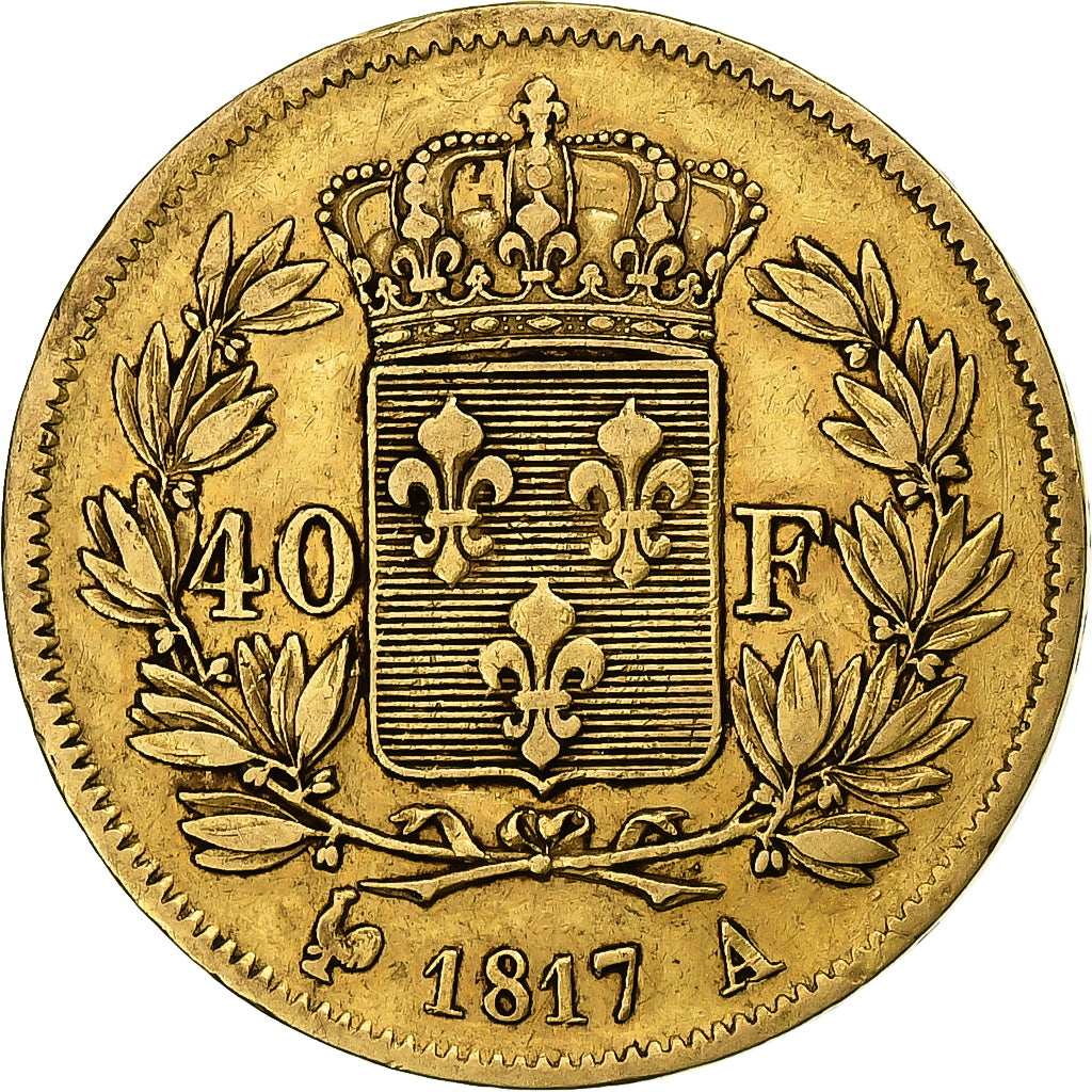 France, Louis XVIII, 40 Francs, 1817, Paris, Or, TTB, Gadoury:1092, KM:713.1