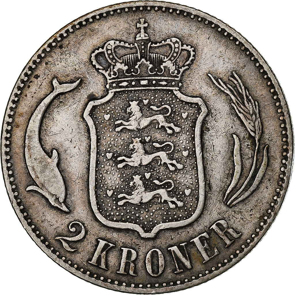 Denmark, Christian IX, 2 Kroner, 1875, Copenhagen, Silver, EF(40-45), KM:798.1