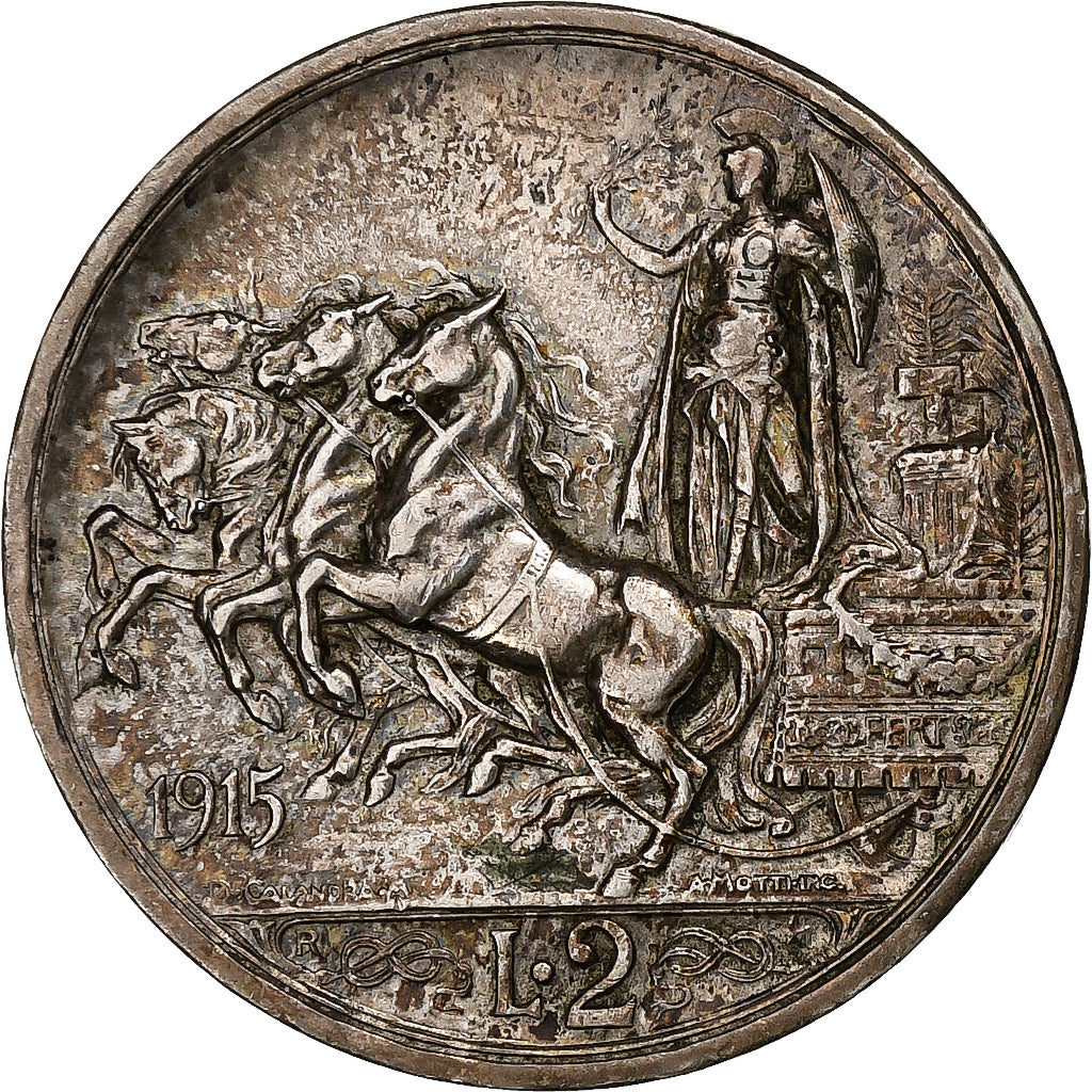 Italien, Vittorio Emanuele III, 2 Lire, 1915, Rome, Silber, SS, KM:55