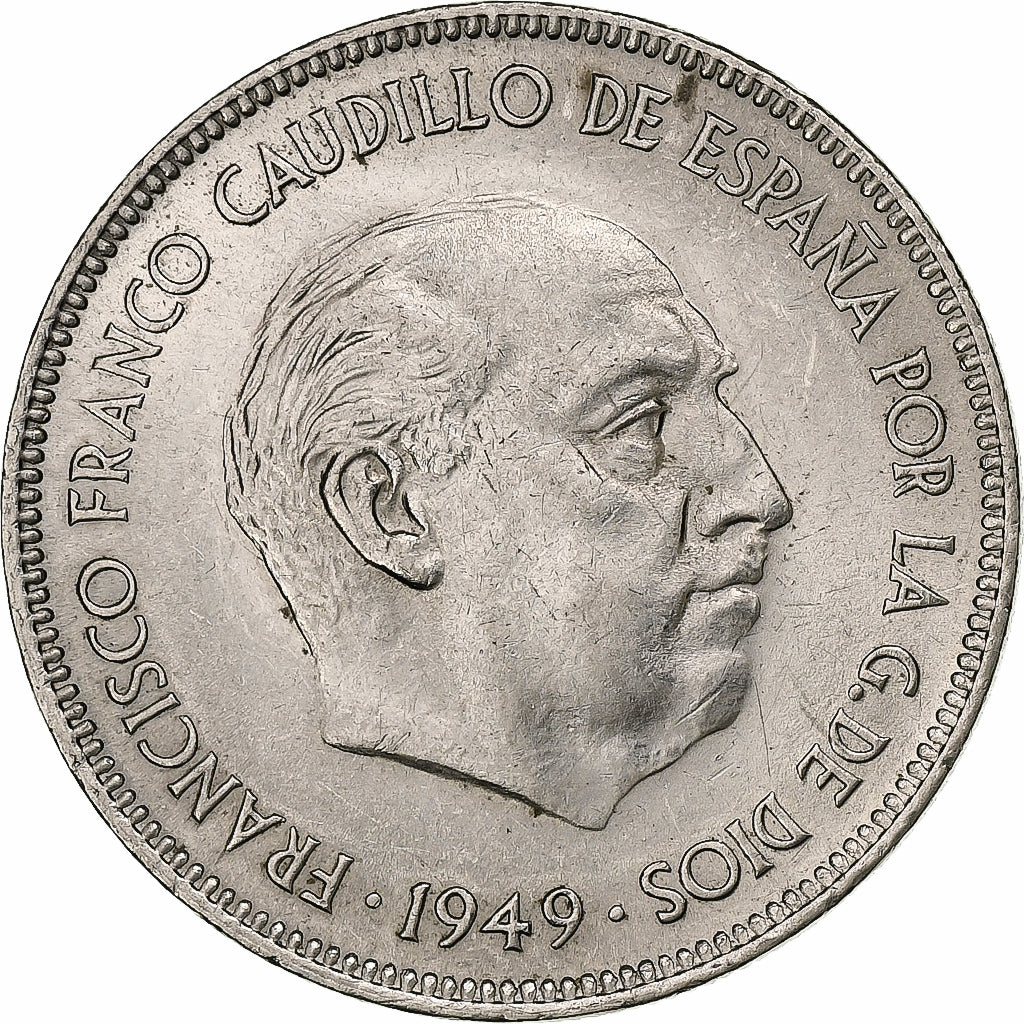 Spanien, Caudillo and regent, 5 Pesetas, 1950, Madrid, Nickel, VZ, KM:778