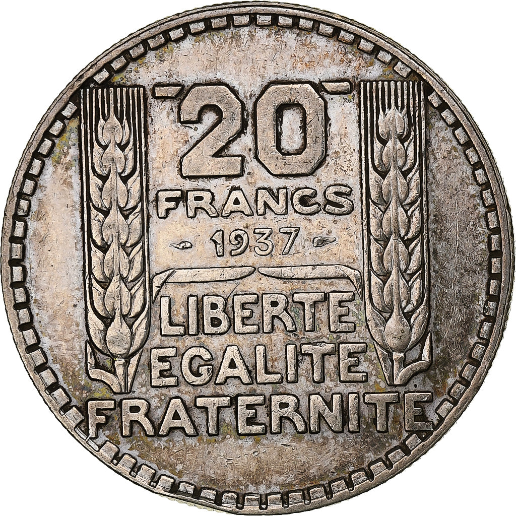 Frankreich, 20 Francs, Turin, 1937, Paris, Silber, SS+, Gadoury:852, KM:879