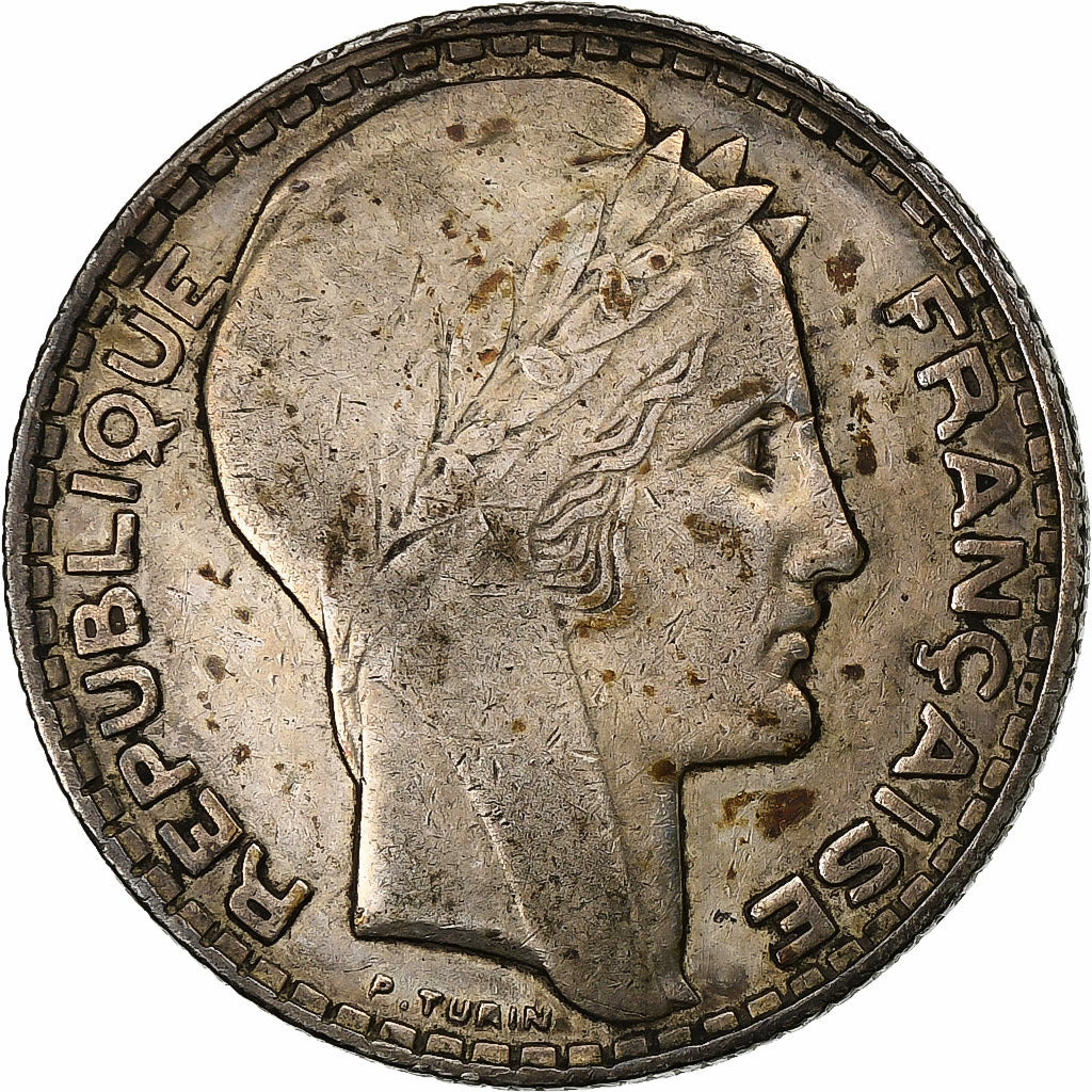 Francja, 10 Francs, Turin, 1930, Paris, Srebro, EF(40-45), Gadoury:801, KM:878