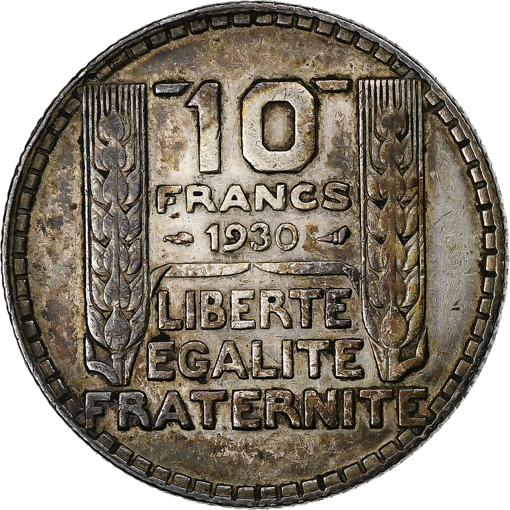 Francja, 10 Francs, Turin, 1930, Paris, Srebro, EF(40-45), Gadoury:801, KM:878
