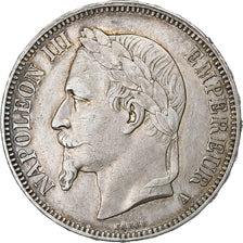 Francja, Napoleon III, 5 Francs, 1869, Paris, Srebro, EF(40-45), Gadoury:739