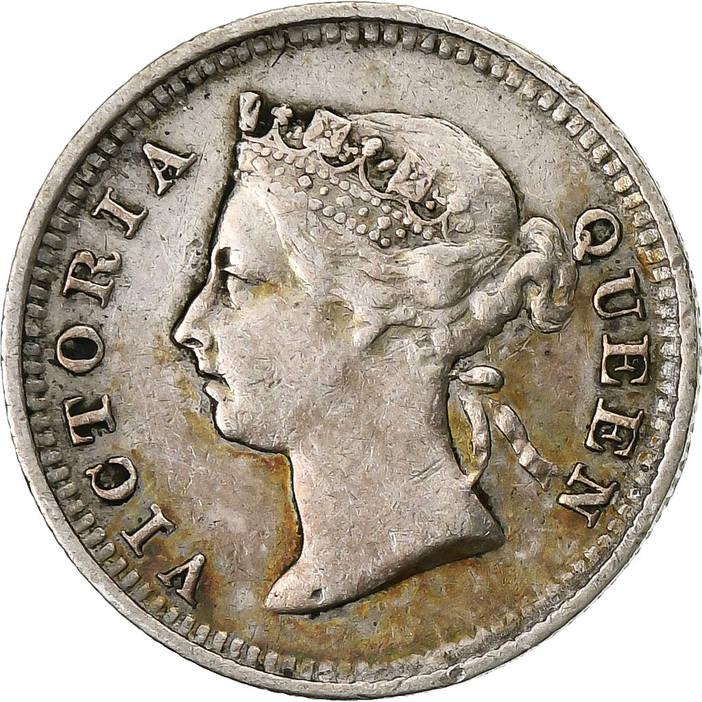 Hong Kong, Victoria, 5 Cents, 1887, Silver, EF(40-45), KM:5