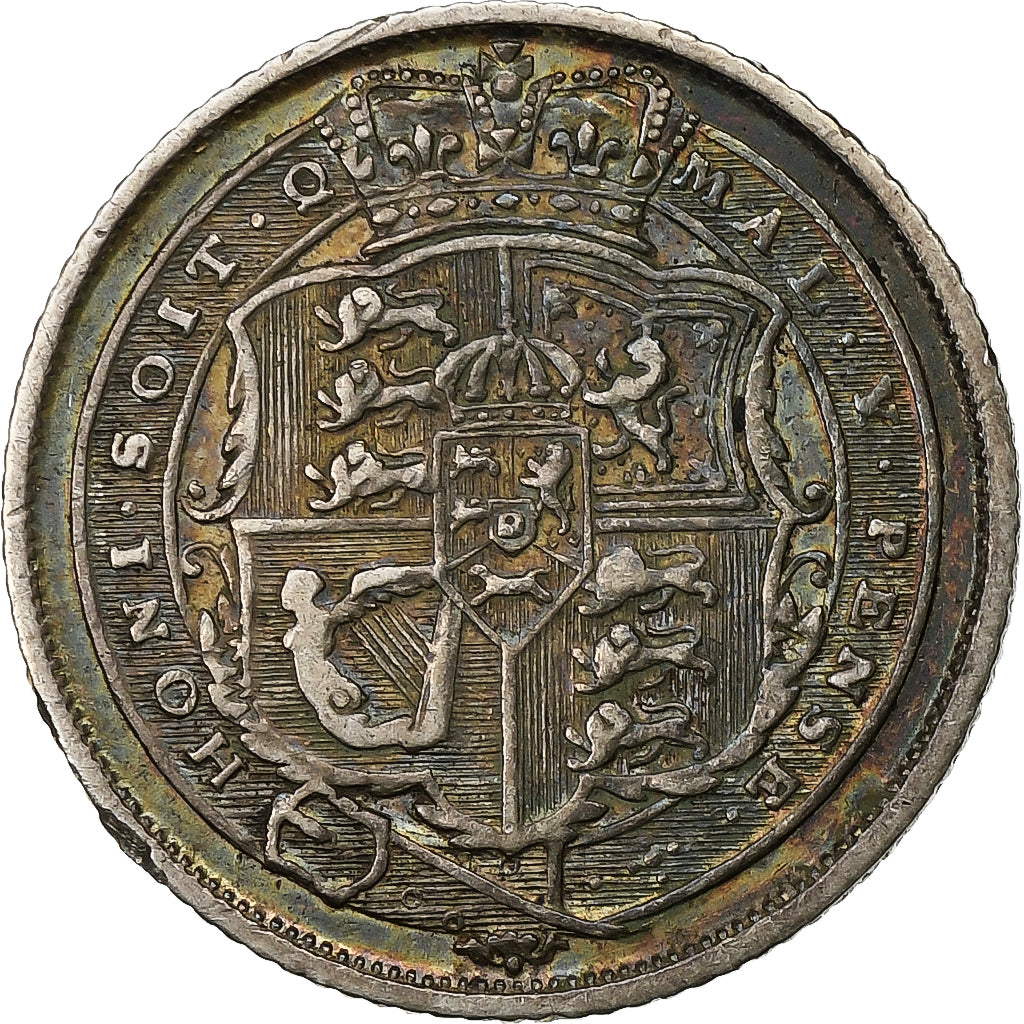 Grã-Bretanha, George III, 6 Pence, 1817, Prata, EF(40-45), KM:665