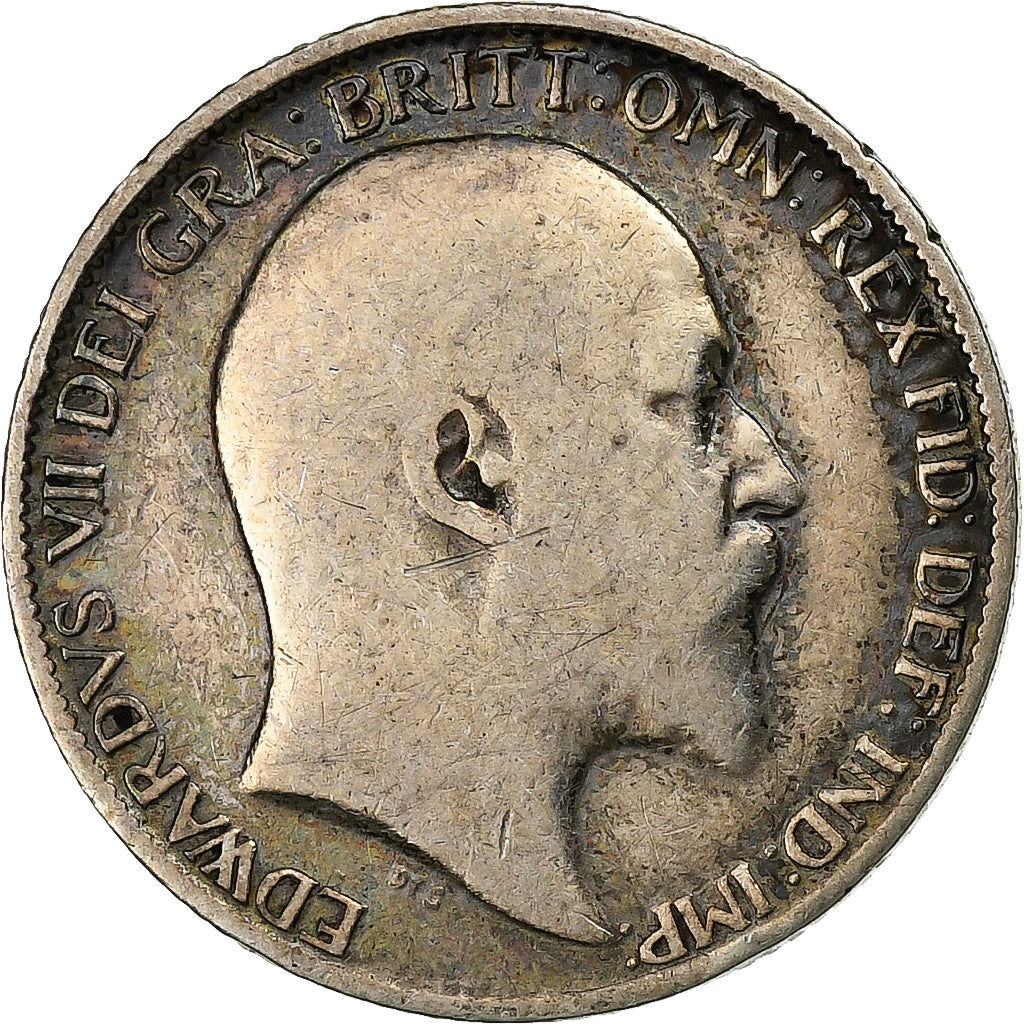 Great Britain, Edward VII, 6 Pence, 1909, Silver, VF(30-35), KM:799