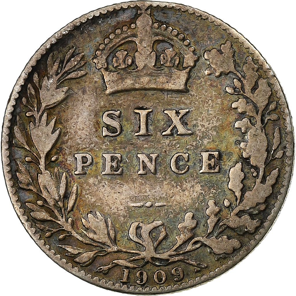 Great Britain, Edward VII, 6 Pence, 1909, Silver, VF(30-35), KM:799